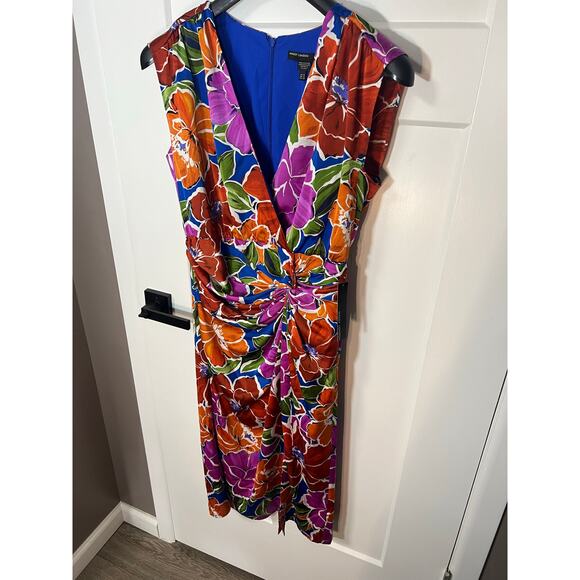 NEW! Maggy London Women's Sleeveless Midi Floral Dress V-Neck Size‎ 6 Wedding - Picture 7 of 12